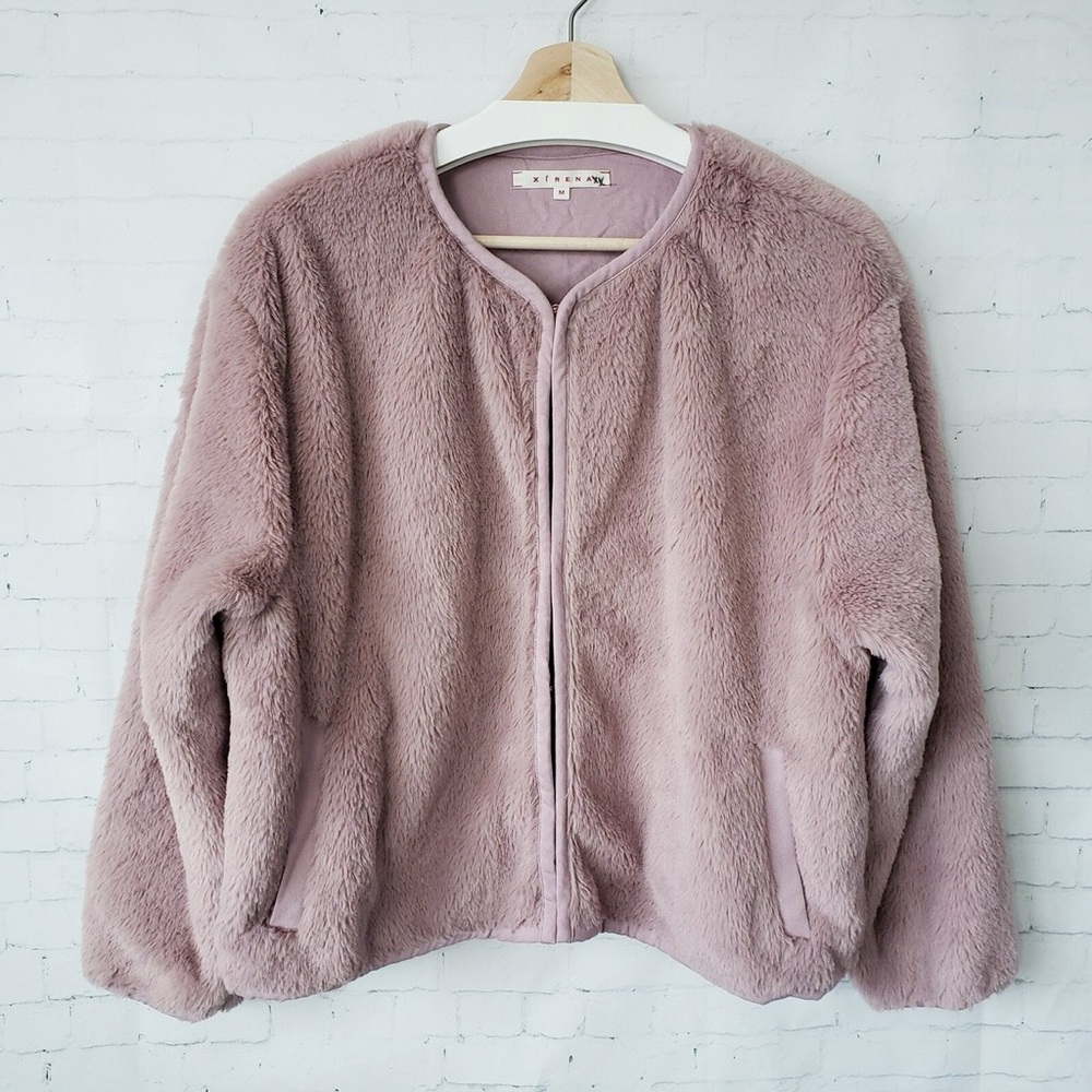 Xirena Jensen Jacket Prism Pink Faux Fur Teddy Coat